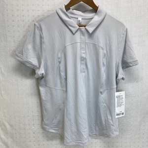 Lululemon Quick Drying Polo Womens Size 18 Gray Golf Tennis Athletic Athleisure - Picture 1 of 8