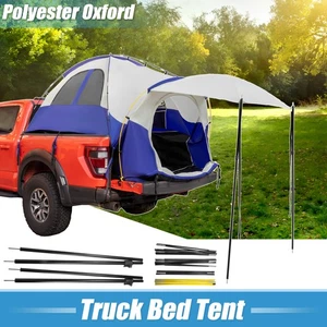 1 Set Truck Bed Tent Waterproof 6.4- 6.7ft Truck Tent fit for Camping Beige Blue - Picture 1 of 8
