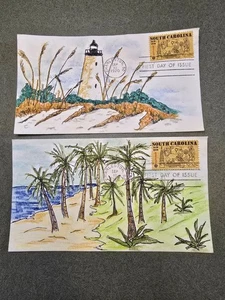 Lot of 2 SOUTH CAROLINA #1407 US FDC 1970 tricentennial Kate Hayden cachet - Picture 1 of 2