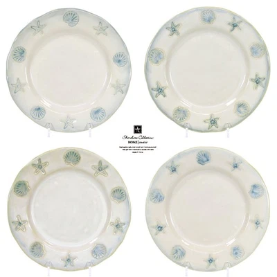 Juego de 4 platos de ensalada redondos azul océano aguamarina Home Studio SHORELINE 8" Foto 1 de 4