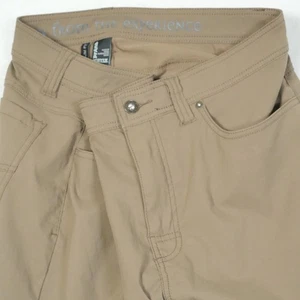 PrAna Brion Pants Mens 36x32 Slim Beige Water Repellant UPF 50 Performance Chino - Picture 1 of 8