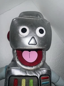 Robot Hand Puppet 18” Silly Puppets Silver Cute Retro Plush - Picture 1 of 6