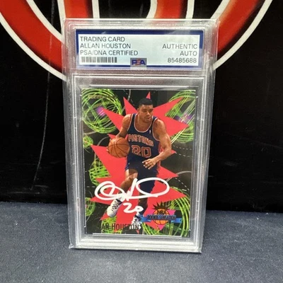 1994 Allan Houston Autographed Fleer Rookie Sensation #10/25 PSA Auto Authentic - Image 1 of 3