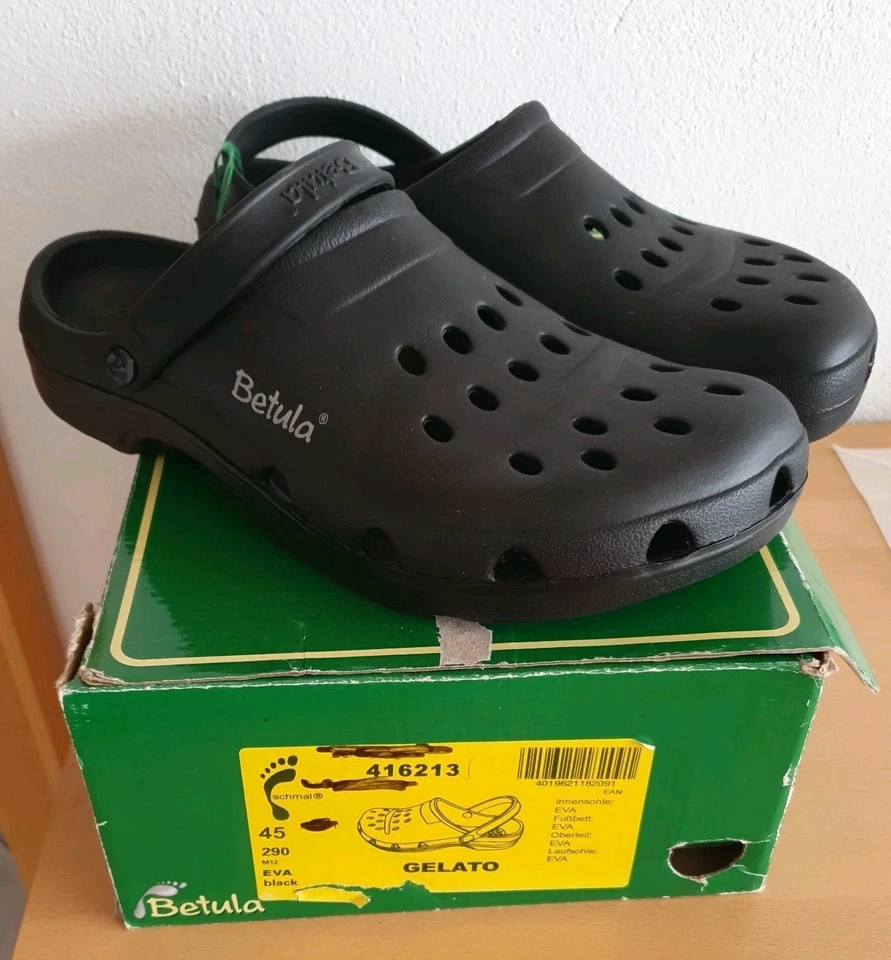 Birkenstock Betula Gelato Gr. 45 schwarz neu mit Karton Crogs Clogs - Bild 1 von 4