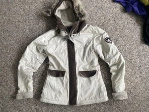 Kuhl Projekt Women's Arktik Winter Hood Jacket Coat Sherpa Lined Ivory Sz Small - Picture 1 of 11
