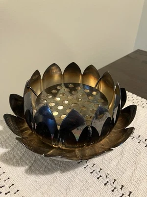 Rana flor loto chapada en plata Reed & Barton 3002. 3 piezas. Vintage. Foto 1 de 4