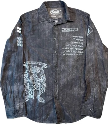 Y2K Eighty Eight Brand Black Long-Sleeve Button-up Goth Medieval Men’s XL - Image 1 of 4