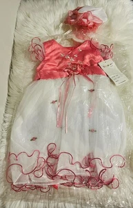 Wonser BY YKI Pink White Girls Party Dress Size 2XL (4T) Style 2025S Elegant - Picture 1 of 14