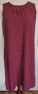 Old Navy Swing Dress Womens Sz XL Sleeveless Dark Red Tiny Flowers Keyhole Back - Picture 1 of 16
