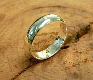Anillo de plata esterlina 925 de banda ancha y meditación hecho a mano todas las tallas - Imagen 1 de 7