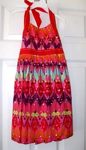 NWT GIRLS RED MULTI SILVER SEQUIN EMILY WEST SUNDRESS DRESS SIZE 8 - Picture 1 of 3