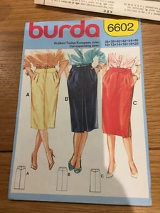 1980’sORIGINAL BURDA SEWING Pattern 6602 women’s skirt sizes 10 CUT FREE P&P - Picture 1 of 3