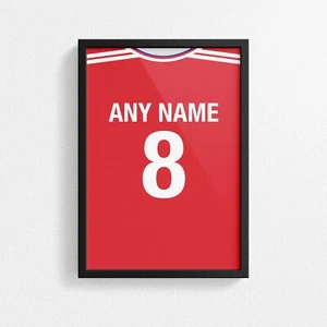 Personalised Arsenal Football Colours Poster Frame Print Birthday Christmas Gift - Picture 1 of 12