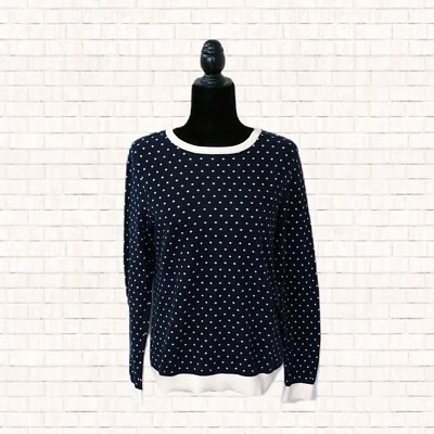 Tommy Hilfiger Botón Espalda Suéter Azul Marino Lunares Pima Algodón Talla XL USADO EN EXCELENTE ESTADO OBO Foto 1 de 4