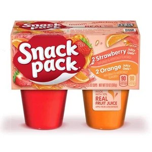 Snack Pack Strawberry and Orange Flavored Juicy Gels, 4 Count Snack Cups - Picture 1 of 1