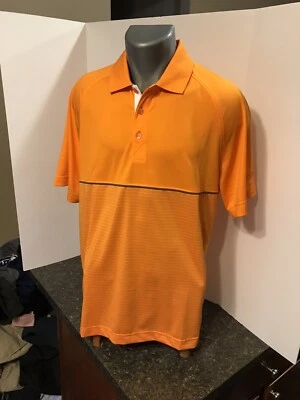Polo de golf Cutter & Buck SS para hombre M naranja CB Dry Tech poliéster logotipo HAP Foto 1 de 4