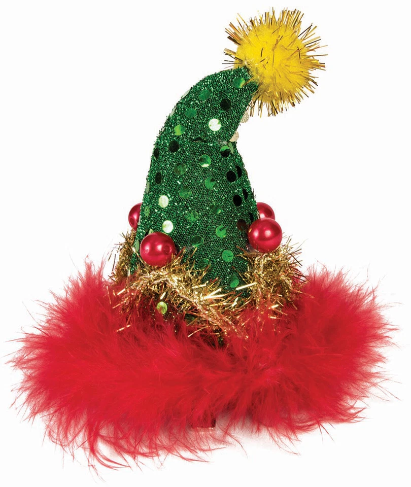 MINI PINZA PARA EL PELO ÁRBOL DE NAVIDAD Disfraz Decoración de Vacaciones Sombrero Divertido Rojo Piel Verde Foto 1 de 4