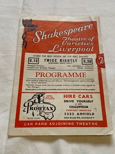 Vintage Theatrical Handbill Shakespeare Liverpool feat. Joe Gladwin 1956 - Picture 1 of 3
