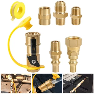7Pcs RV Propane Quick Connect Fitting Adapter 1/4" NPT & 3/8" Flare Quick Kit - Picture 1 of 12