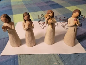 Set of 4 Willow Tree Angels - Friendship - Loving - Sisters (set of 2) - Picture 1 of 9