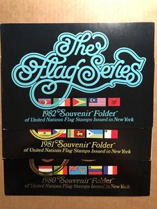 1980, 1981, 1982 UNITED NATIONS FLAG SOUVENIRMAPPEN MIT BRIEFMARKEN - Bild 1 von 10