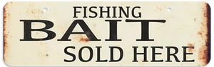 Fishing Bait Sign 3.5x11 aluminum - Picture 1 of 1