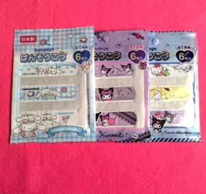Sanrio Characters First Aid Bandages 6 sheets Sterilized Made in Japan Set of 3 - Picture 1 of 7