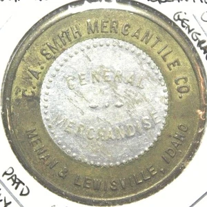 Menan & Lewisville Idaho CA Smith Mercantile Co Bimetal Good For $1. 38mm Token - Picture 1 of 2