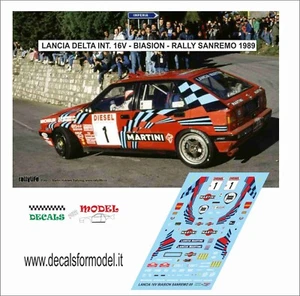 DECALS 1:43 LANCIA DELTA 16V MARTINI BIASION RALLY SANREMO 1989 - Foto 1 di 1