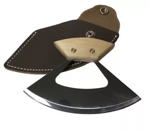 PAQUETE - Mango de madera de abedul hecho a mano UlU de fábrica UMIALIK y funda de cuero oscuro - Imagen 1 de 4