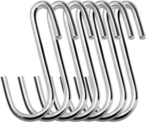 20 Pack Heavy Duty S Hooks Stainless Steel S Shaped Hooks Hanging Hangers for Ki - Picture 1 of 9
