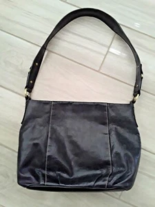 Apt 9 Vintage Black Leather Shoulder Satchel Handbag . Size M 11x9x3 - Picture 1 of 6