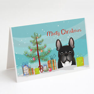 French Bulldog Christmas Tree Greeting Cards Envelopes Pack of 8 Bb1599Gca7P