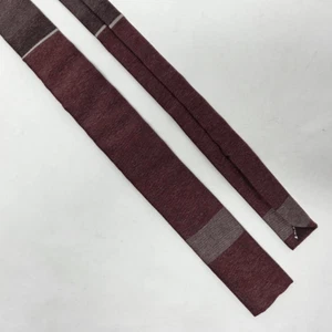 SERGIO VALENTE VINTAGE SILK TIE RED BROWN HEATHER SQUARE KNIT SKINNY 1.75" X 53" - Picture 1 of 3