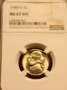 1944 D US Jefferson Nickel 5 C NGC MS67 6FS