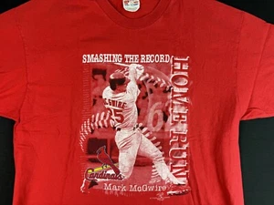 Vtg 1998 Mark McGwire St. Louis Cardinals Baseball T Shirt ~ Adult XL ~ FADING - Picture 1 of 8