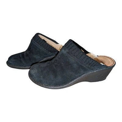 UGG Gael Suede Mule Sheepskin Lined Black Clog. Size 11 Women's Boho - Image 1 of 4