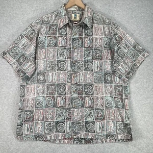 Kahala Hawaiian Shirt Mens XL Geometric Short Sleeve Beach Aloha USA Button Up - Picture 1 of 8
