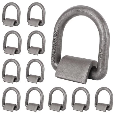 1/2" Heavy Duty Weld-On D Rings | 12 Pack, 12,000 lbs | For Trailers & Trucks