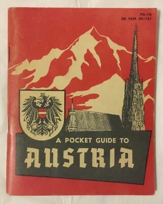 A Pocket Guide To Austria 1953 Dept. Of The Army Paper Ephemera Vintage Foto 1 de 3