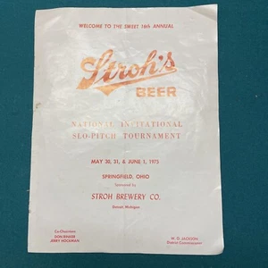 National Invitational Slo-pitch Softball Tournament 1971 program Stroh’s Beer - Picture 1 of 5