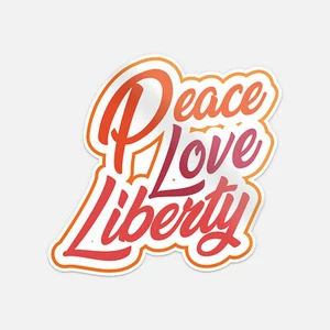 "Calcomanía pegatina de vinilo Pease Love Liberty para parachoques coche ""TALLAS" - Imagen 1 de 4