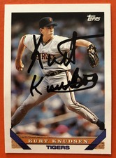 1993 Topps Baseball Detroit Tigers Kurt Knudsen Autograph On Card