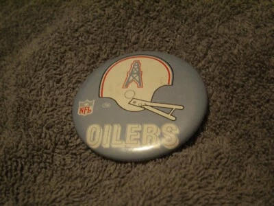 1970's HOUSTON OILERS VINTAGE HELMET TEAM SPIRIT BUTTON! EXTREMELY RARE! - Image 1 of 2