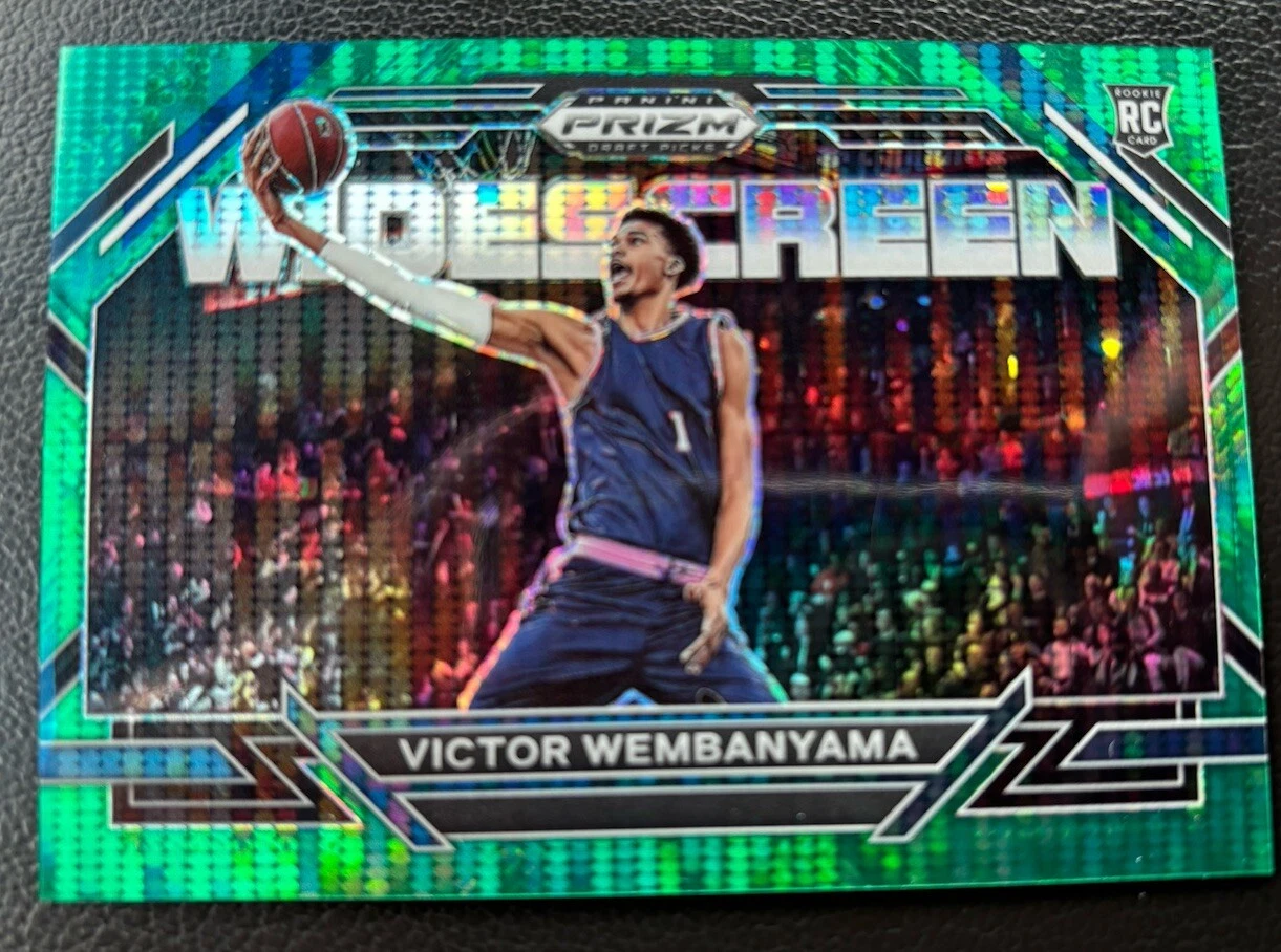 2023 Prizm Draft Picks Victor Wembanyama Rookie, Widescreen Green Pulsar 05/25!