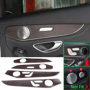 For Benz C GLC Class W205 X253 2016-21 Oak Grain ABS Interior Door Panel Cover×4 - Picture 1 of 11