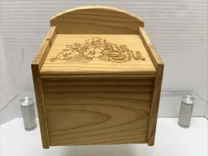 Wooden Recipe Box 6.5" Tall 4" Thick 5.5" Long - Picture 1 of 7