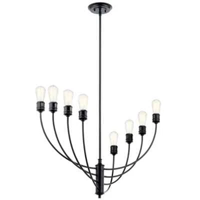 Kichler 52255BK - Hatton 8 Light  1 Tier Black Dimmable Chandelier - Image 1 of 4