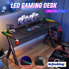 Y Shaped Gaming Desk Carbon Fiber Desktop Rbg Led Computer Laptop Table 140cm