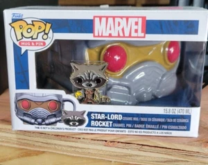 Funko Pop! Juego de tazas y prendedores Marvel Star-Lord taza y pasador cohete nuevo en caja - Imagen 1 de 3